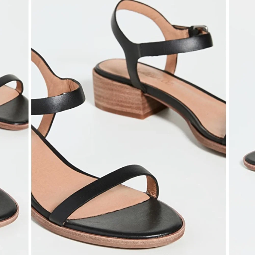 Madewell black leather Louise sandals with ankle strap 8.5 - Picture 2 of 13